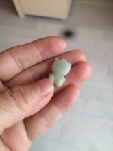 Load image into Gallery viewer, Type A 100% Natural light green jadeite jade cat kitty pendant BG43
