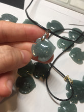Load image into Gallery viewer, 100% Natural type A dark green/blue/black/gray Guatemala jadeite jade 3D tropical fish Pendant group PD94
