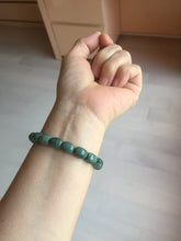 Load image into Gallery viewer, 9.8x8mm 100% natural type A light green blue olive(Lulutong) jadeite beads bracelet group Bp188
