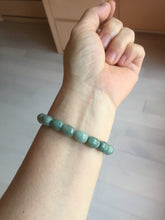 Load image into Gallery viewer, 9.8x8mm 100% natural type A light green blue olive(Lulutong) jadeite beads bracelet group Bp188

