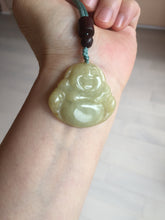 Load image into Gallery viewer, 100% Natural type A yellow green happy buddha jadeite Jade pendant AX159
