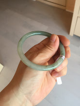 Load image into Gallery viewer, 55.8mm certified 100% natural type A icy watery dark green/gray round cut jadeite jade bangle BL9-9869
