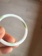 Load image into Gallery viewer, 56.5mm 100% natural Type A sunny green white round cut jadeite jade bangle BL98-4669
