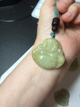 Load image into Gallery viewer, 100% Natural type A yellow green happy buddha jadeite Jade pendant AX159
