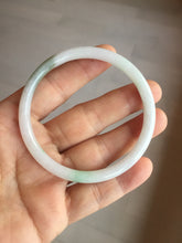 Load image into Gallery viewer, 56.5mm 100% natural Type A sunny green white round cut jadeite jade bangle BL98-4669
