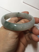 Load image into Gallery viewer, 54.5mm Certified 100% natural Type A light purple with green floating flowers jadeite jade bangle BN14-70084
