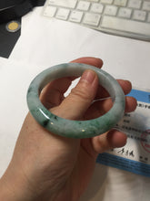Load image into Gallery viewer, 55.5mm Certified Type A 100% Natural light green purple with floating flowers Jadeite bangle AY129-6645
