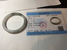 Load image into Gallery viewer, 58.7mm Certified Type A 100% Natural light green/white Jadeite Jade bangle BN15-7081
