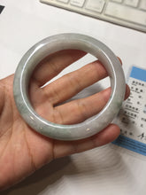 Load image into Gallery viewer, 60.5mm Certified Type A 100% Natural icy watery green/purple chubby Jadeite Jade bangle PB244-9527
