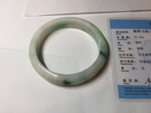 Load image into Gallery viewer, 58mm Certified Type A 100% Natural sunny green/white Jadeite Jade bangle BN16-7069
