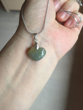 Load image into Gallery viewer, Type A 100% Natural light green/white Jadeite Jade Buddha in my heart Pendant AX34
