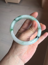 Load image into Gallery viewer, 56.5mm Certificated sunny green/dark green/white jadeite jade bangle BK120-8240
