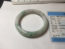 Load image into Gallery viewer, 60.2mm certified Type A 100% Natural light green sunny green light purple Jadeite Jade bangle BK139-5281
