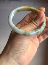 Load image into Gallery viewer, 52mm certified Type A 100% Natural light green yellow brown autumn colors slim oval Jadeite Jade bangle Q140-4074
