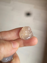 Load image into Gallery viewer, 100% natural icy clear warm light yellow/white agate happy Buddha pendant XY76 (add on item)
