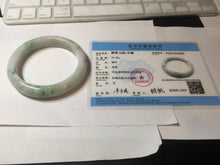 Load image into Gallery viewer, 60.2mm certified Type A 100% Natural light green sunny green light purple Jadeite Jade bangle BK139-5281
