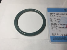 Load image into Gallery viewer, 58.7mm Certified Type A 100% Natural dark green/blue/gray/black slim round cut Guatemala Jadeite bangle GL36-17-8431
