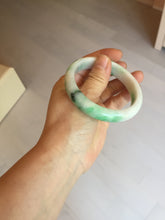 Load image into Gallery viewer, 58mm Certified Type A 100% Natural sunny green/white Jadeite Jade bangle BN16-7069
