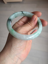 Load image into Gallery viewer, 56.5mm Certificated sunny green/dark green/white jadeite jade bangle BK120-8240
