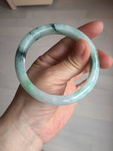 Load image into Gallery viewer, 56.5mm Certificated sunny green/dark green/white jadeite jade bangle BK120-8240
