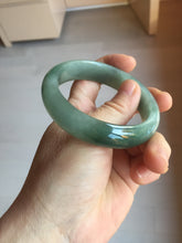 Load image into Gallery viewer, 56.8mm Certified 100% natural Type A oily dark green/ gray (老油青) jadeite jade bangle PD114
