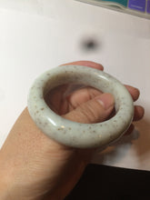 Load image into Gallery viewer, 51.8mm 100% Natural beige with black/brown flying dandelions Osmanthus fragrans cake nephrite Hetian Jade bangle HT93
