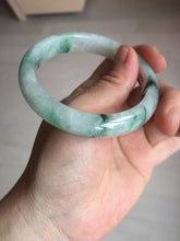 Load image into Gallery viewer, 56.5mm Certificated sunny green/dark green/white jadeite jade bangle BK120-8240
