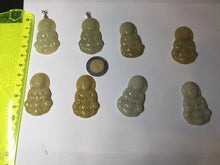 Load image into Gallery viewer, 100% natural white grade A yellow/brown/green jadeite jade Guanyin pendants AX160

