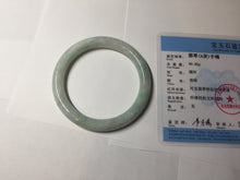 Load image into Gallery viewer, 56.5mm certified 100% natural type A white/sunny green round cut jadeite jade bangle AU36-9818
