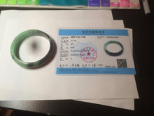 Load image into Gallery viewer, 56.6mm Certified Type A 100% Natural dark green/sunny green Jadeite Jade bangle K104-2840
