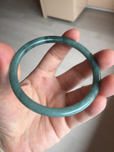 Load image into Gallery viewer, 59.2mm Certified Type A 100% Natural dark green/blue/gray/black slim round cut Guatemala Jadeite bangle GL36-18-3811
