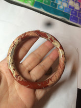 Load image into Gallery viewer, 61.7mm 100% natural red/pink slim round cut red jasper stone bangle SY30
