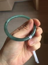Load image into Gallery viewer, 59.5mm Certified Type A 100% Natural light green/blue/gray Guatemala slim round cut Jadeite bangle BP221-8433
