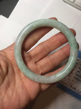 Load image into Gallery viewer, 56.5mm certified 100% natural type A white/sunny green round cut jadeite jade bangle AU36-9818
