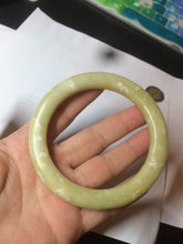 Load image into Gallery viewer, 62.8mm 100% Natural yellow/ white Xiu Jade (岫玉 Serpentine) bangle SY32
