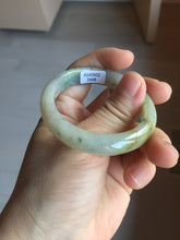 Load image into Gallery viewer, 51mm certified Type A 100% Natural icy watery dark green yellow black(WuJi) oval Jadeite Jade bangle BM111-2668
