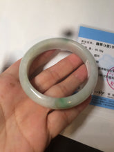 Load image into Gallery viewer, 53.5mm Certified Type A 100% Natural sunny green Jadeite Jade bangle BG40
