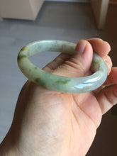 Load image into Gallery viewer, 51mm certified Type A 100% Natural icy watery dark green yellow black(WuJi) oval Jadeite Jade bangle BM111-2668
