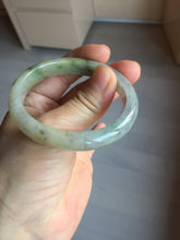 Load image into Gallery viewer, 51mm certified Type A 100% Natural icy watery dark green yellow black(WuJi) oval Jadeite Jade bangle BM111-2668
