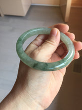Load image into Gallery viewer, 58mm Certified Type A 100% Natural icy watery light green/dark green/black Jadeite bangle PD110-8526

