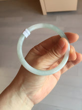 Load image into Gallery viewer, 59mm 100% natural certified light green/white round cut slim jadeite jade bangle BL46-1819
