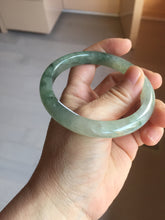 Load image into Gallery viewer, 58mm Certified Type A 100% Natural icy watery light green/dark green/black Jadeite bangle PD110-8526
