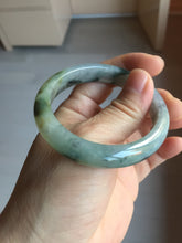 Load image into Gallery viewer, 51mm certified Type A 100% Natural icy watery dark green black(WuJi) oval Jadeite Jade bangle BM110-2672
