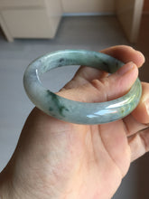 Load image into Gallery viewer, 51mm certified Type A 100% Natural icy watery dark green black(WuJi) oval Jadeite Jade bangle BM110-2672
