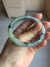 Load image into Gallery viewer, 51mm certified Type A 100% Natural icy watery dark green black(WuJi) oval Jadeite Jade bangle BM110-2672
