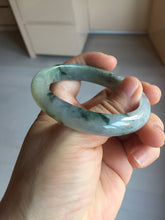 Load image into Gallery viewer, 51mm certified Type A 100% Natural icy watery dark green black(WuJi) oval Jadeite Jade bangle BM110-2672
