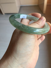 Load image into Gallery viewer, 58mm Certified Type A 100% Natural icy watery light green/dark green/black Jadeite bangle PD110-8526
