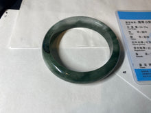 Load image into Gallery viewer, 卖了  57.7mm Certified Type A 100% Natural oily dark green/black/white Jadeite Jade bangle AM86-0393
