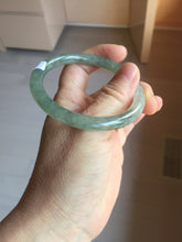Load image into Gallery viewer, 55mm Certified Type A 100% Natural icy watery light green/dark green/black round cut Jadeite bangle PD109-8541
