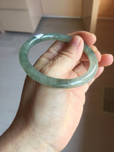 Load image into Gallery viewer, 55mm Certified Type A 100% Natural icy watery light green/dark green/black round cut Jadeite bangle PD109-8541
